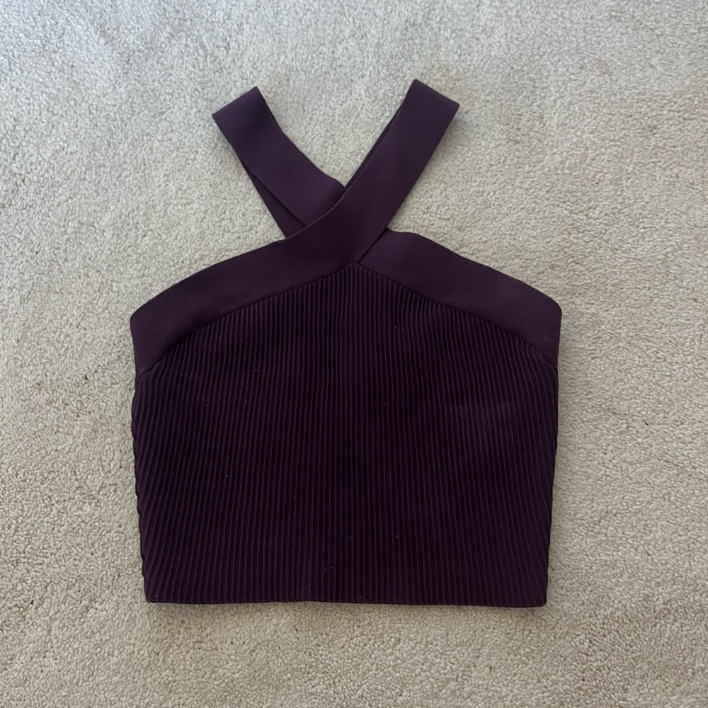 Aritzia Babaton sculpt knit cross neck tank top